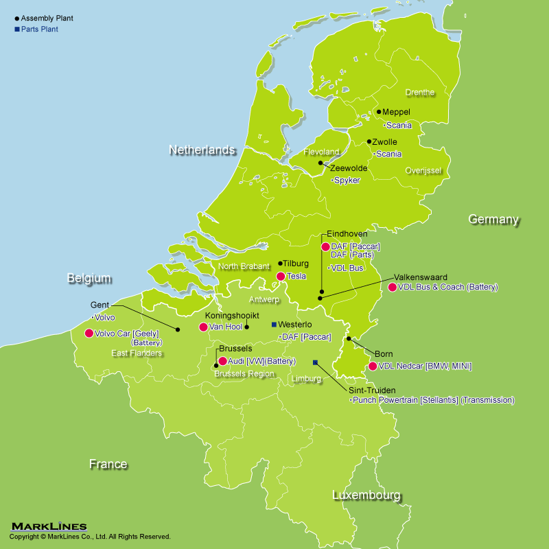 OEM Plants - Netherlands and Belgium - MarkLines Automotive Industry Portal