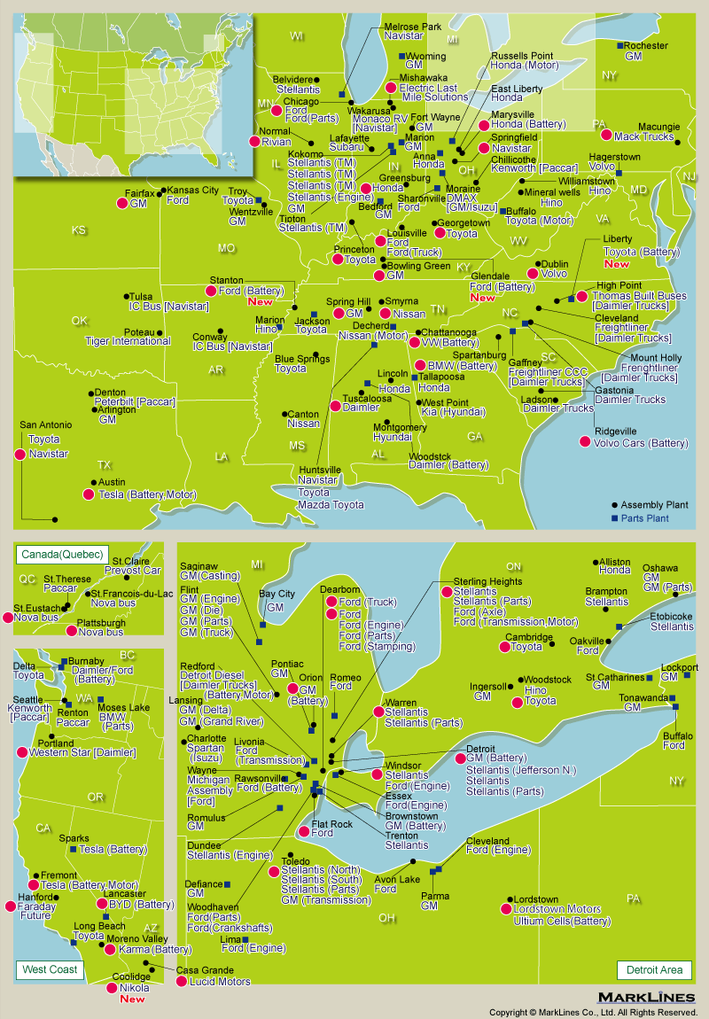 US Automotive OEM Manufacturing Plants